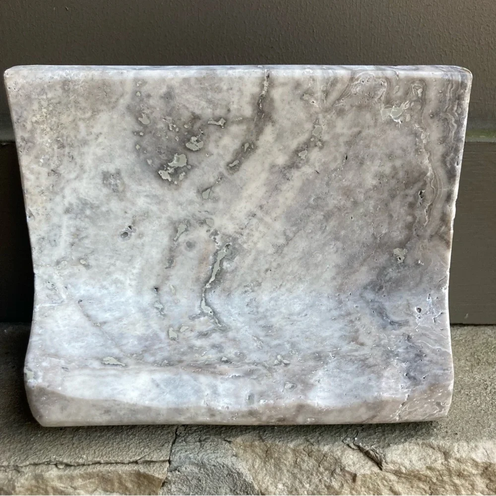 🌲 Travertine Soap Dish, Natural Stone. NWOT.